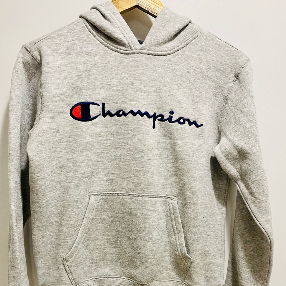 Boys champion grey hoodie size 8